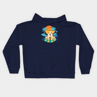Summer dog and frappe Kids Hoodie